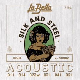 Jeux de corde Acoustique 710L Silk and Steel Light la bella 